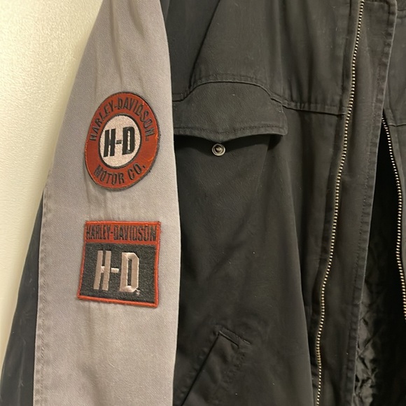Mens Harley Davidson Motorcycle Jacket - Bomber Style - Black - Medium - Picture 2 of 9